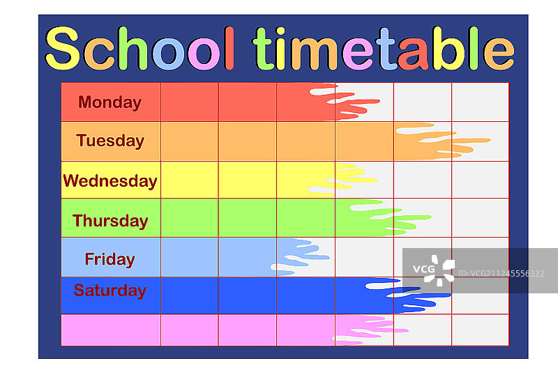 学校课程表每周课程设计图片素材