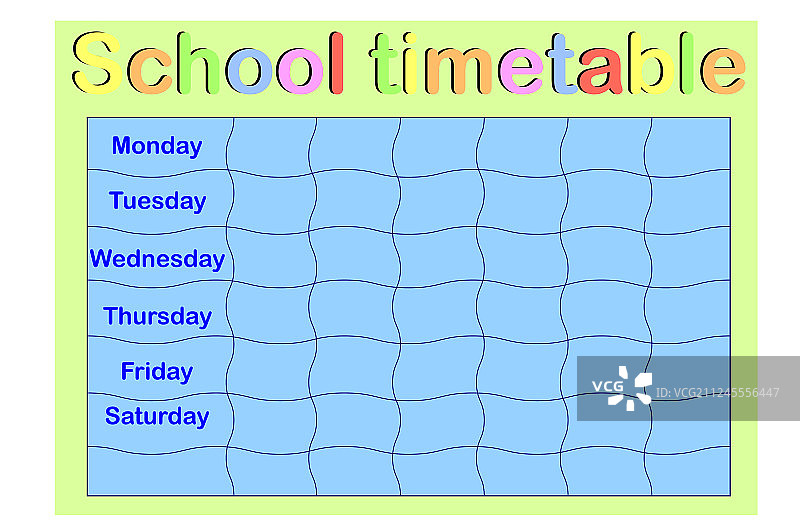 学生课程表模板图片素材