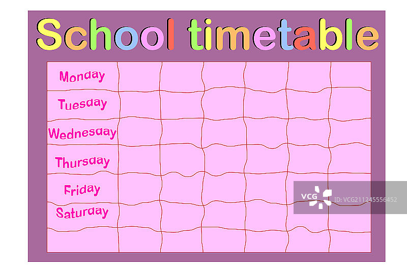 学校课程表每周课程设计图片素材