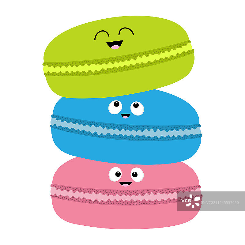 三个马卡龙甜点图标图片素材