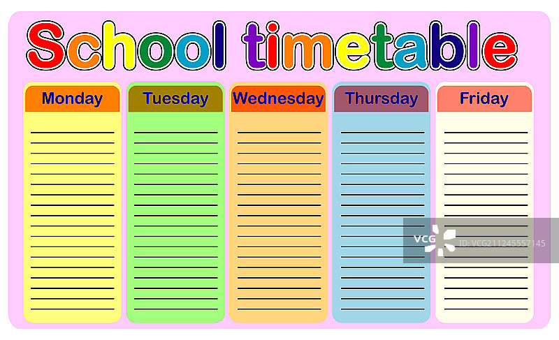 学生课程表模板图片素材