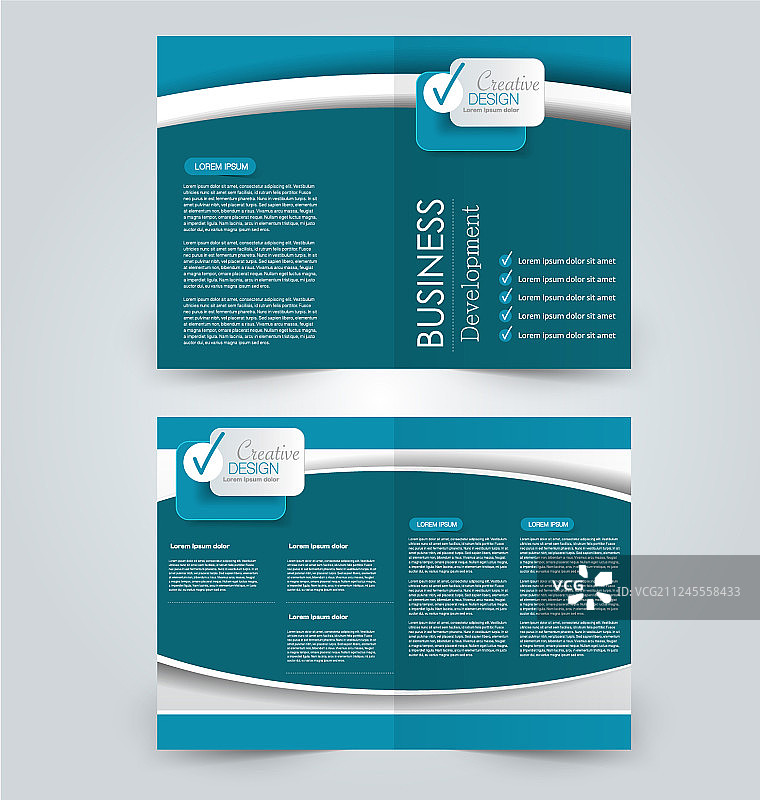 两页折叠宣传册模板设计图片素材