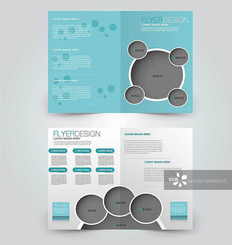 两页折叠宣传册模板设计图片素材