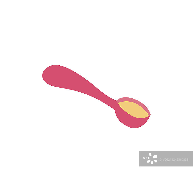 装满黄色食物的勺子图片素材