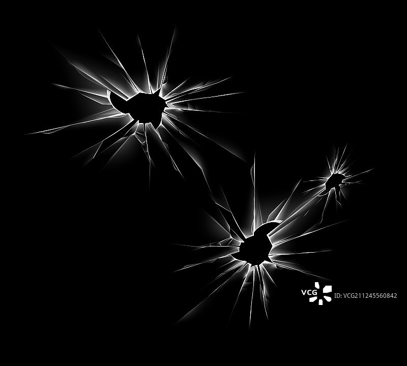 玻璃裂纹窗户与弹孔套装图片素材