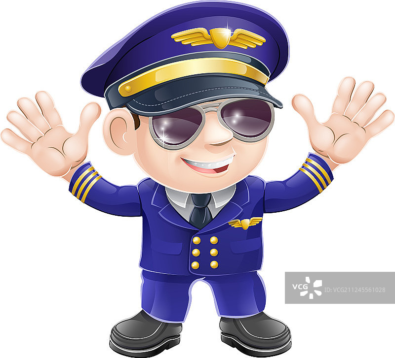 卡通飞机飞行员图片素材