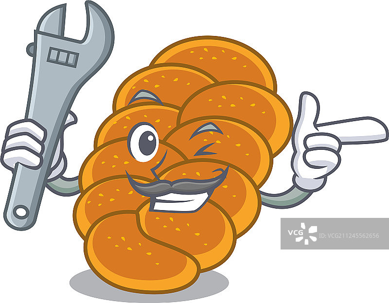 机械师面包卡通吉祥物图片素材