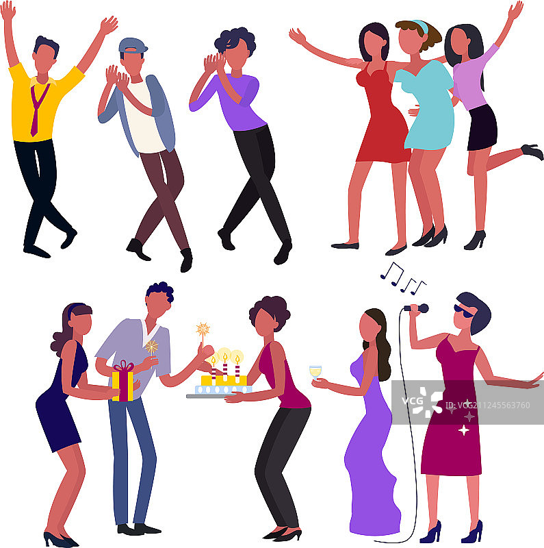 年轻人在俱乐部跳舞庆祝图片素材