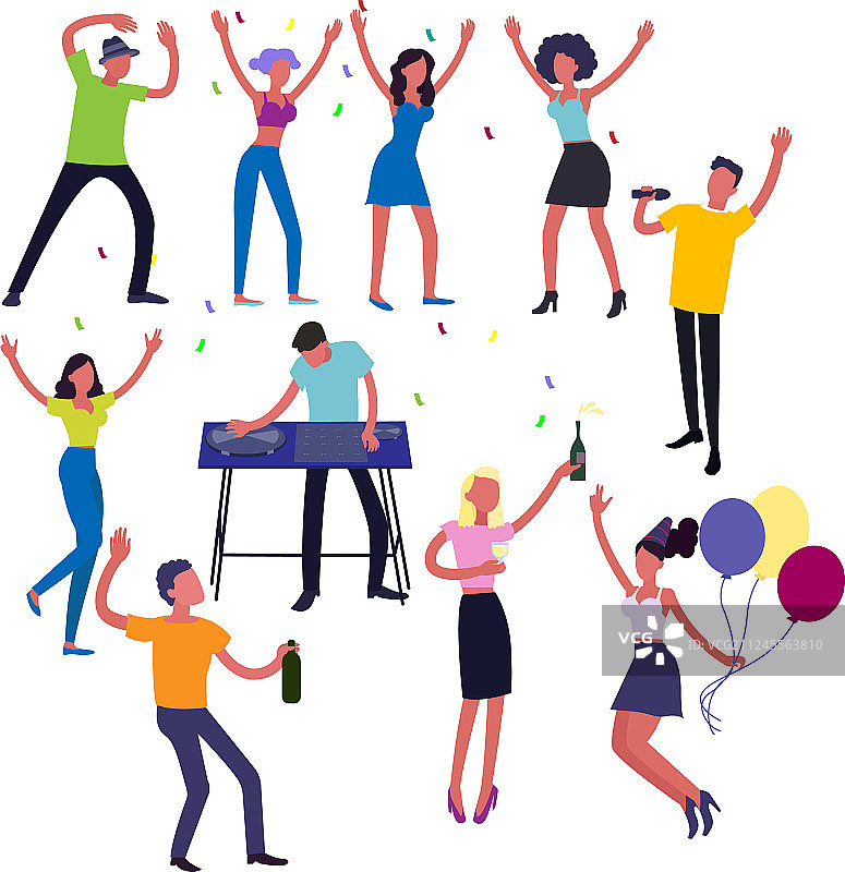 年轻人在俱乐部跳舞庆祝图片素材