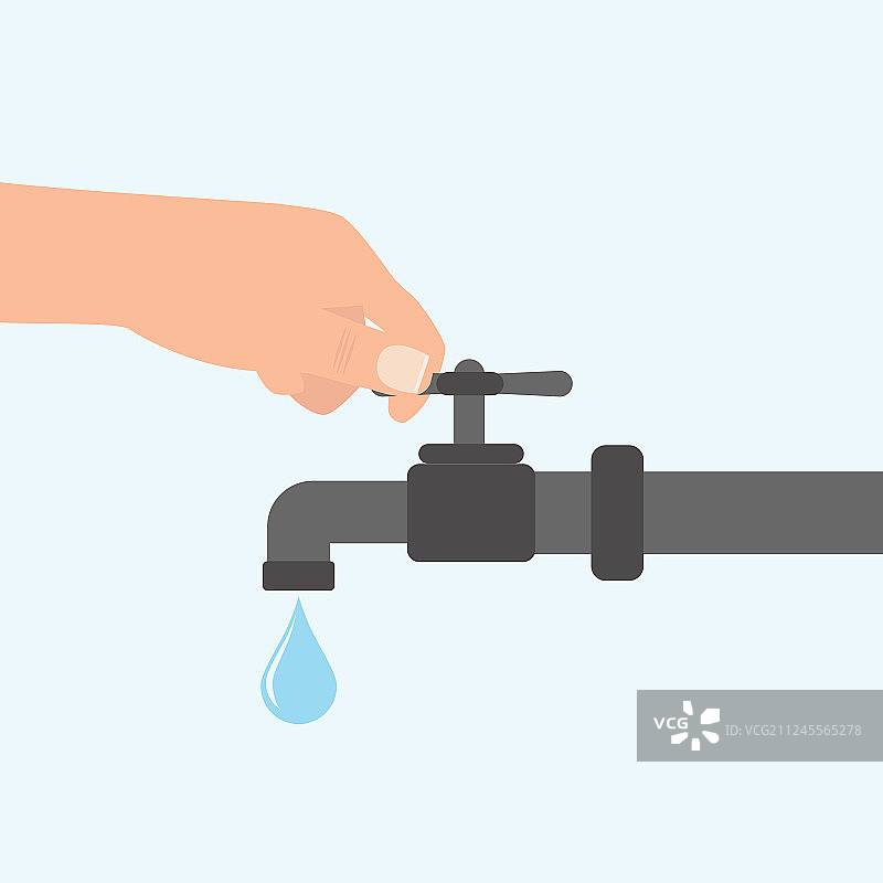 用手关水图片素材