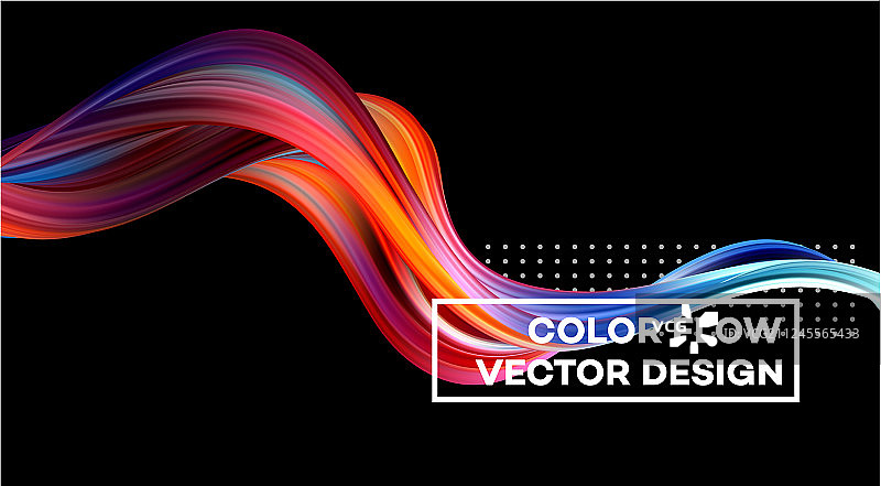 现代彩色流动海报波浪液体形状中图片素材