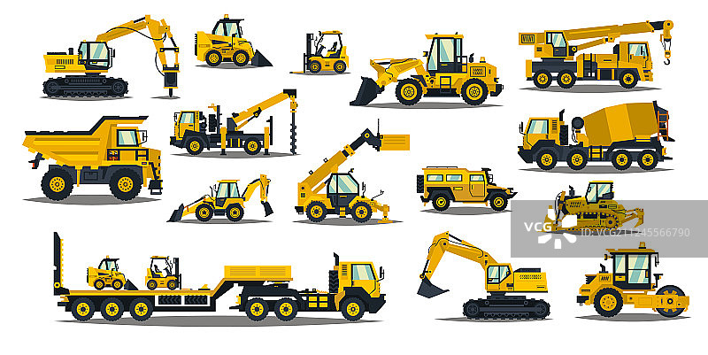 一套大型黄色建筑设备图片素材