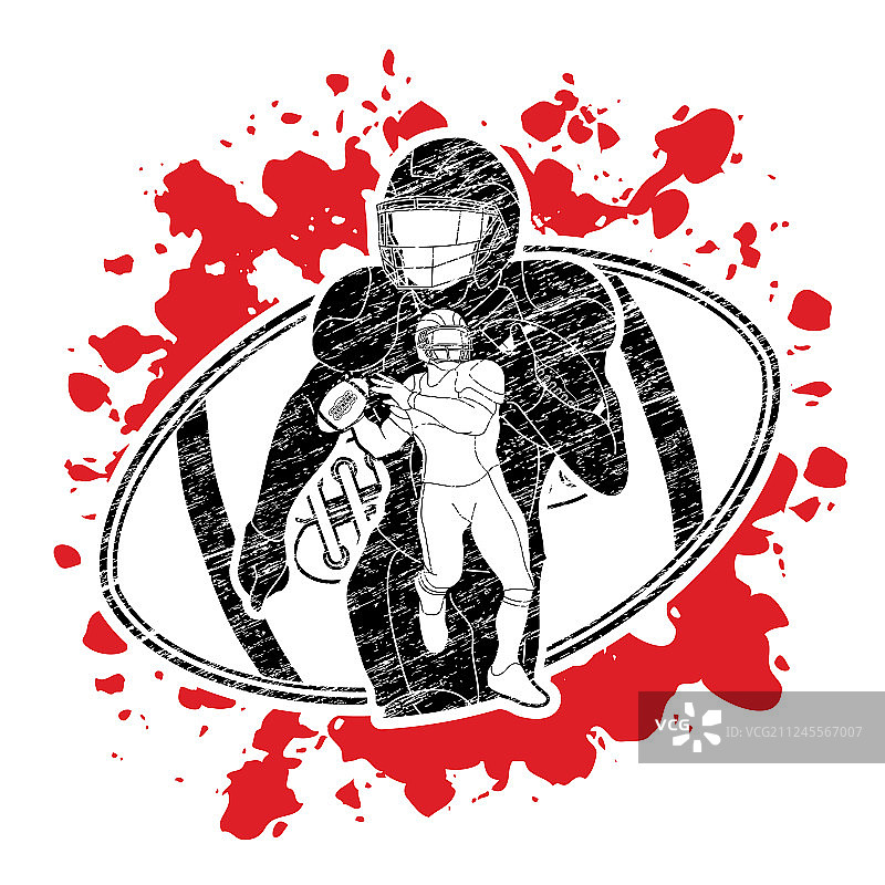 美式橄榄球运动员运动姿势图片素材