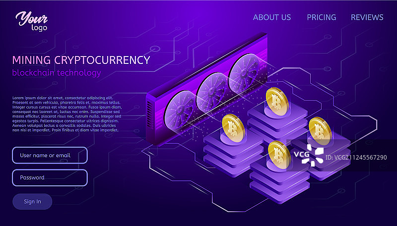 加密货币挖矿设备区块链图片素材