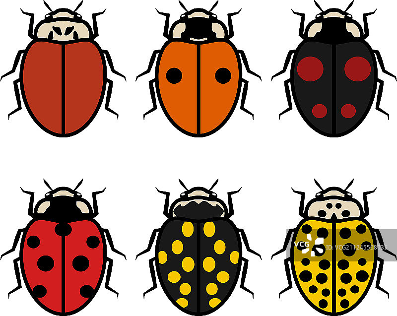 瓢虫标志符号图标集合图片素材