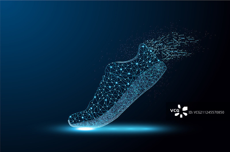 抽象多边形光效鞋子特写图片素材