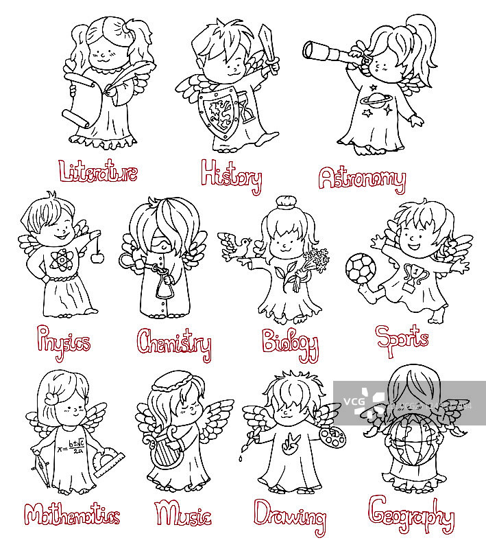 黑白小天使设计素材图片素材