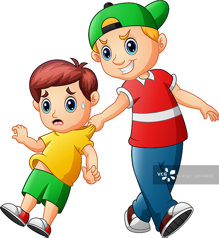 顽皮的孩子吓唬另一个孩子图片素材