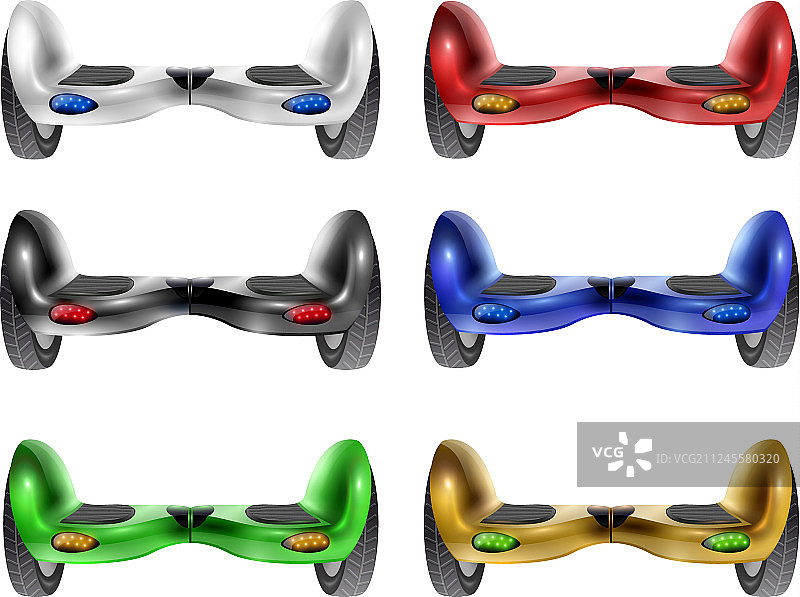 彩色独轮平衡车集合图片素材