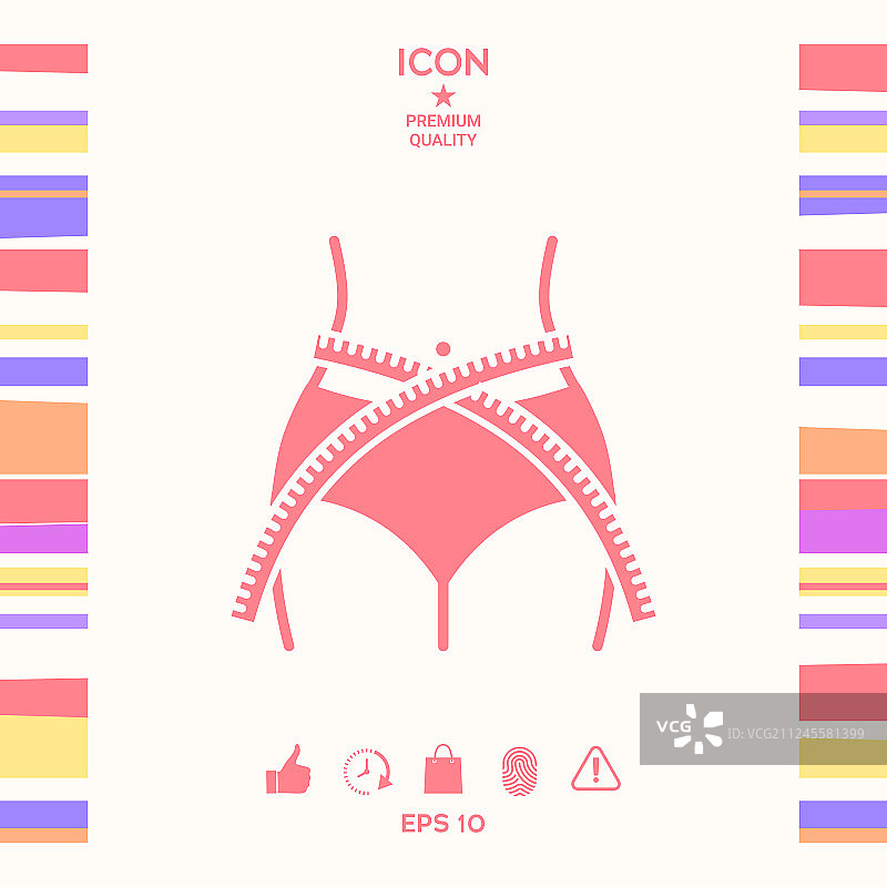 女性用卷尺量腰围节食减肥图片素材