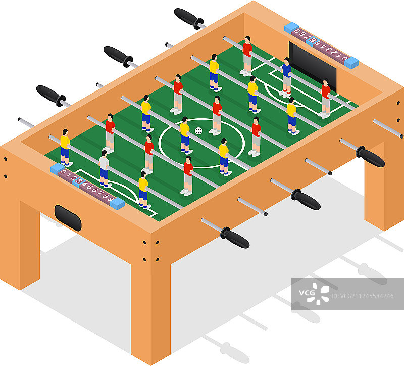 2.5D风格的桌上足球游戏图片素材