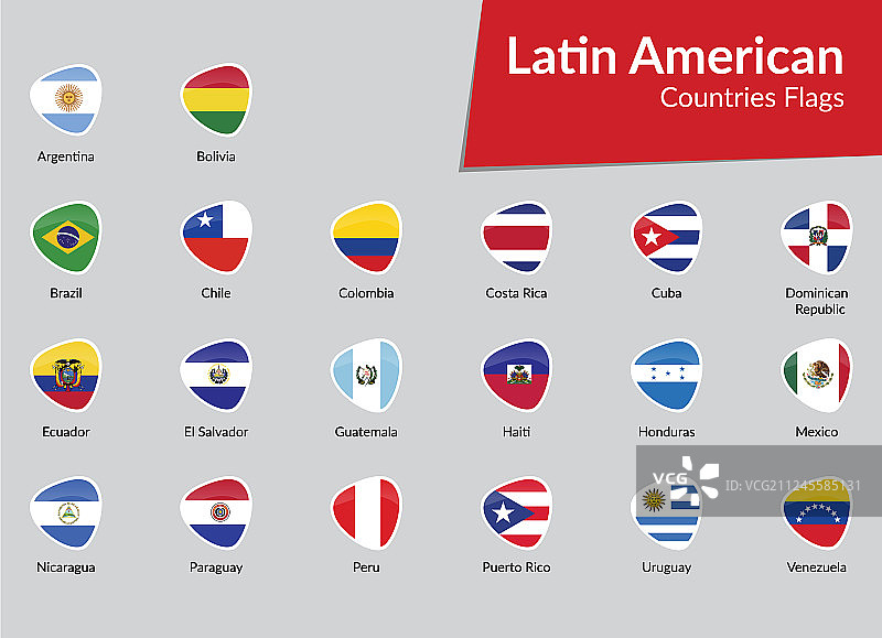 拉丁美洲国家旗帜图标合集图片素材