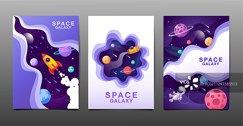 宇宙空间横幅模板套装图片素材