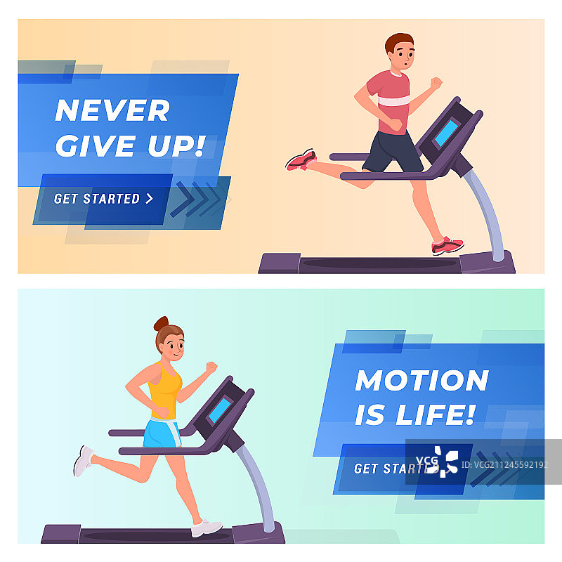 健身网站着陆页平面设置图片素材