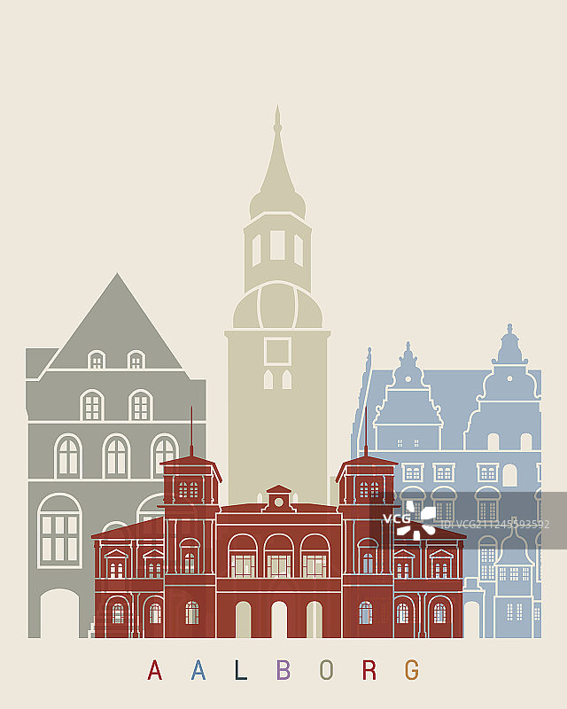 奥尔堡天际线海报图片素材