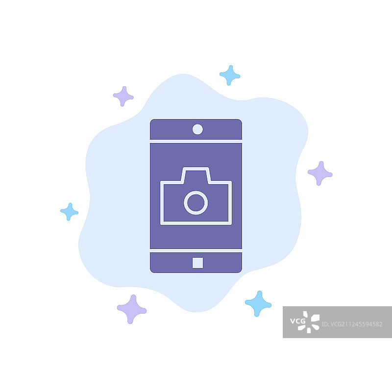 移动应用程序相机蓝色图标图片素材