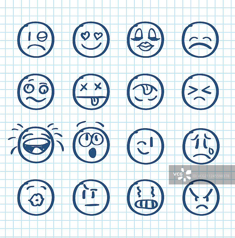 手绘纸张笑脸图片素材