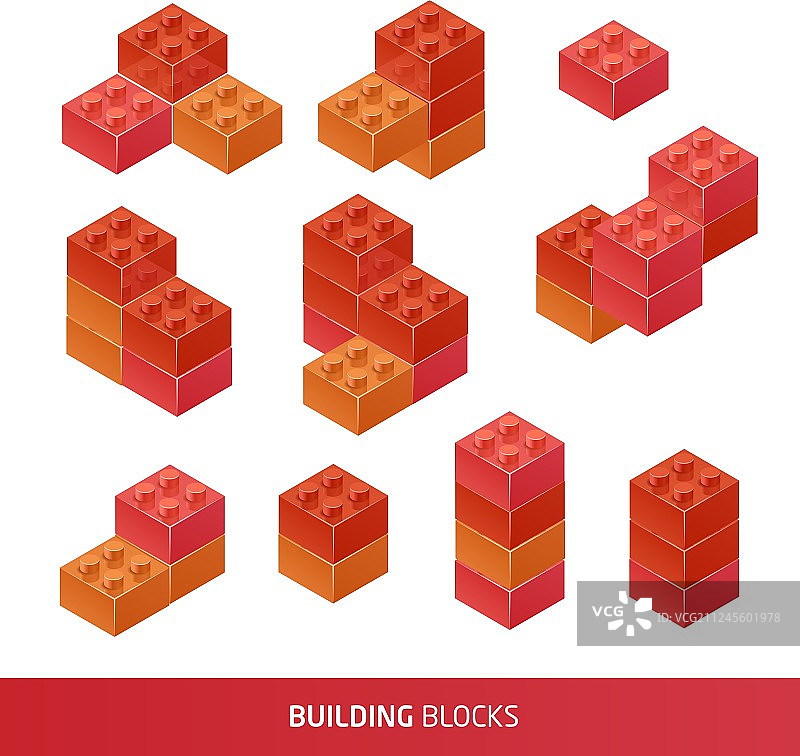 2.5D塑料积木和瓷砖图片素材