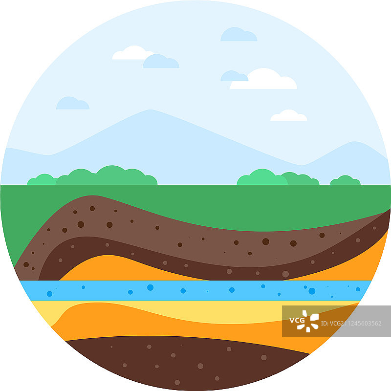 地下山脉扁平设计图片素材