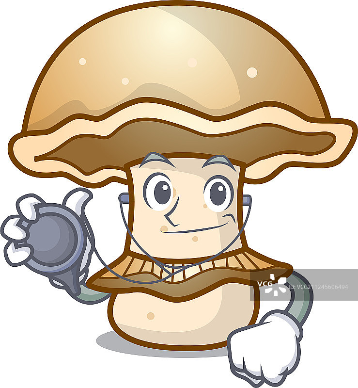 波多贝罗蘑菇医生卡通形象图片素材