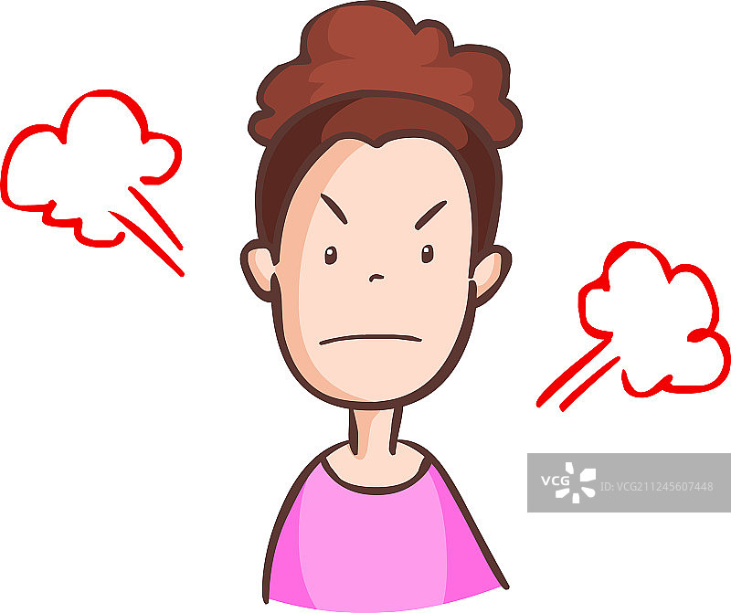 穿着粉色连衣裙的愤怒女人图片素材