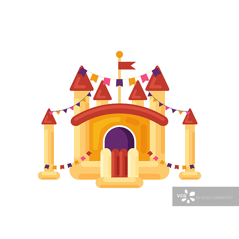 儿童充气城堡蹦床（已隔离）图片素材