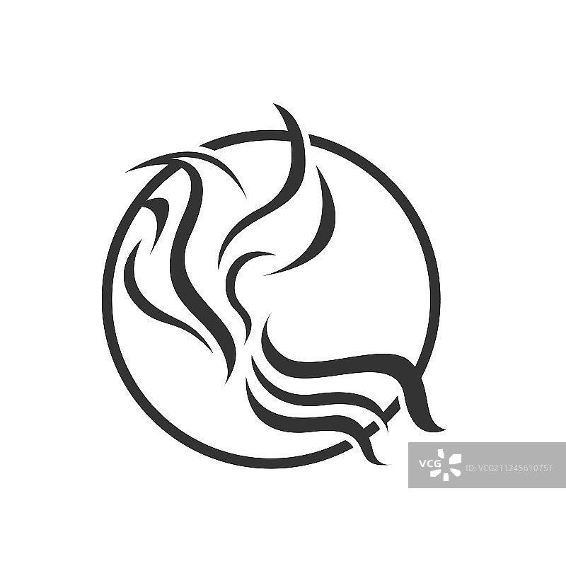 黑白抽象飞鸟Logo设计图片素材