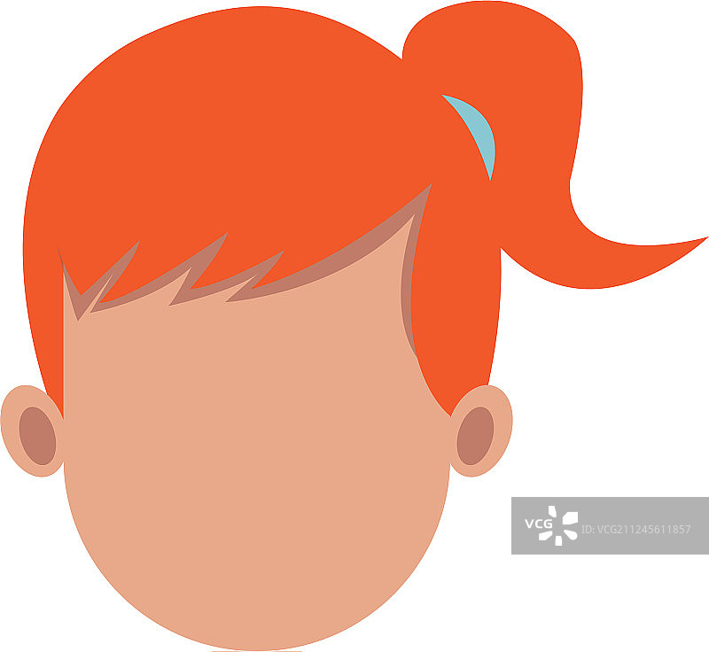 卡通女人头像，无脸发型图片素材