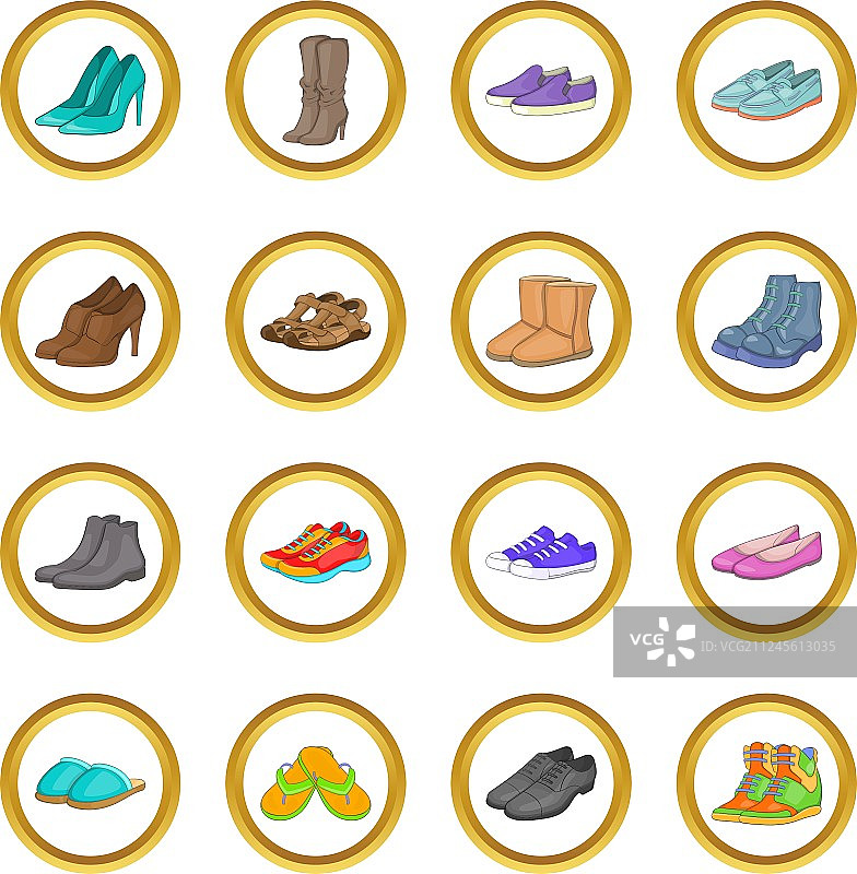 卡通风格的鞋子合集图片素材