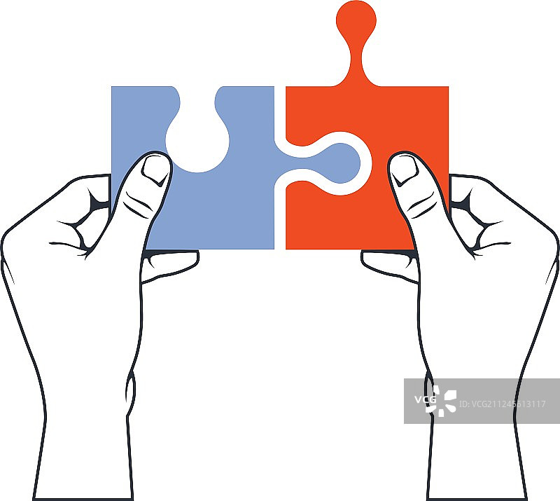 手部拼接拼图——联合图片素材