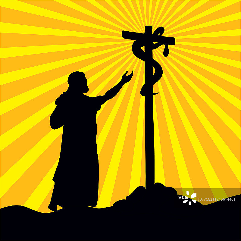 摩西在沙漠和铜蛇图片素材