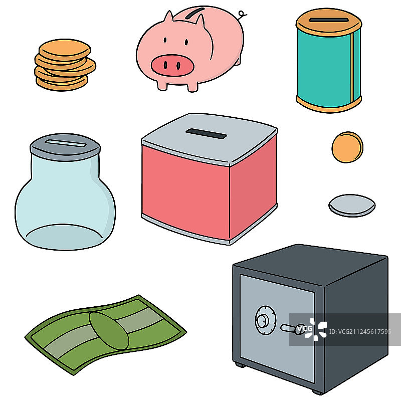储蓄金钱集合图片素材