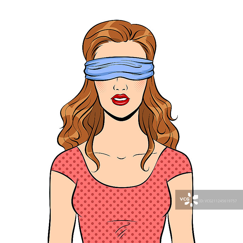 蒙眼女孩波普艺术图片素材