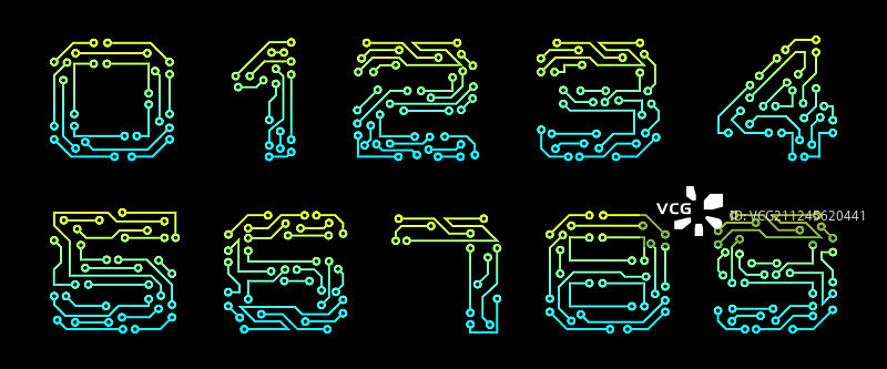 电路纹理数字合集图片素材