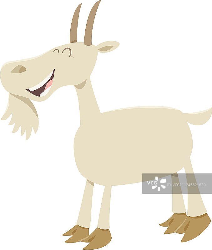 快乐的山羊卡通动物角色图片素材