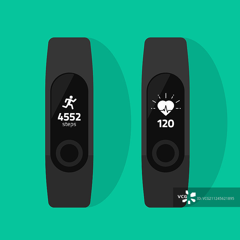 健身追踪器扁平卡通图片素材
