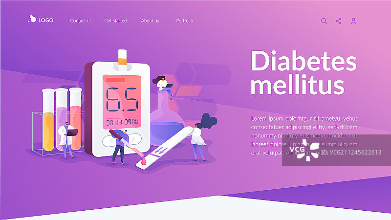 糖尿病着陆页概念图片素材