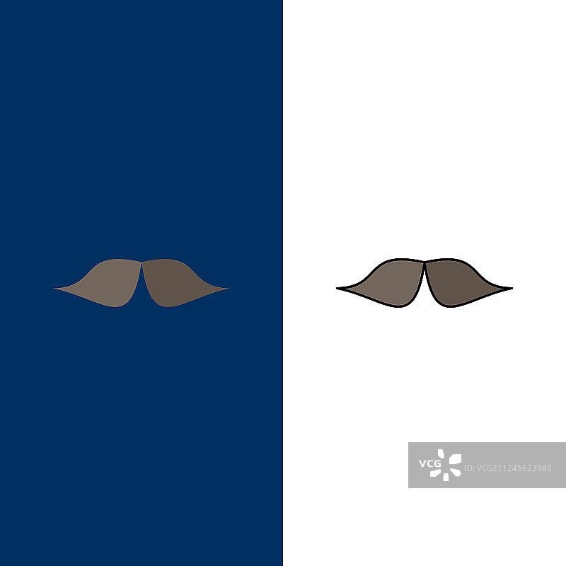 时髦胡须男士彩色图标图片素材