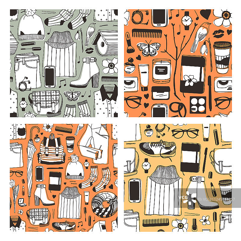 手绘时尚创意墨水艺术作品图片素材