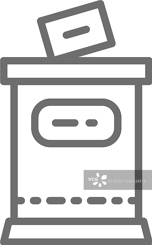 将选票放入投票箱的选举直线图标图片素材